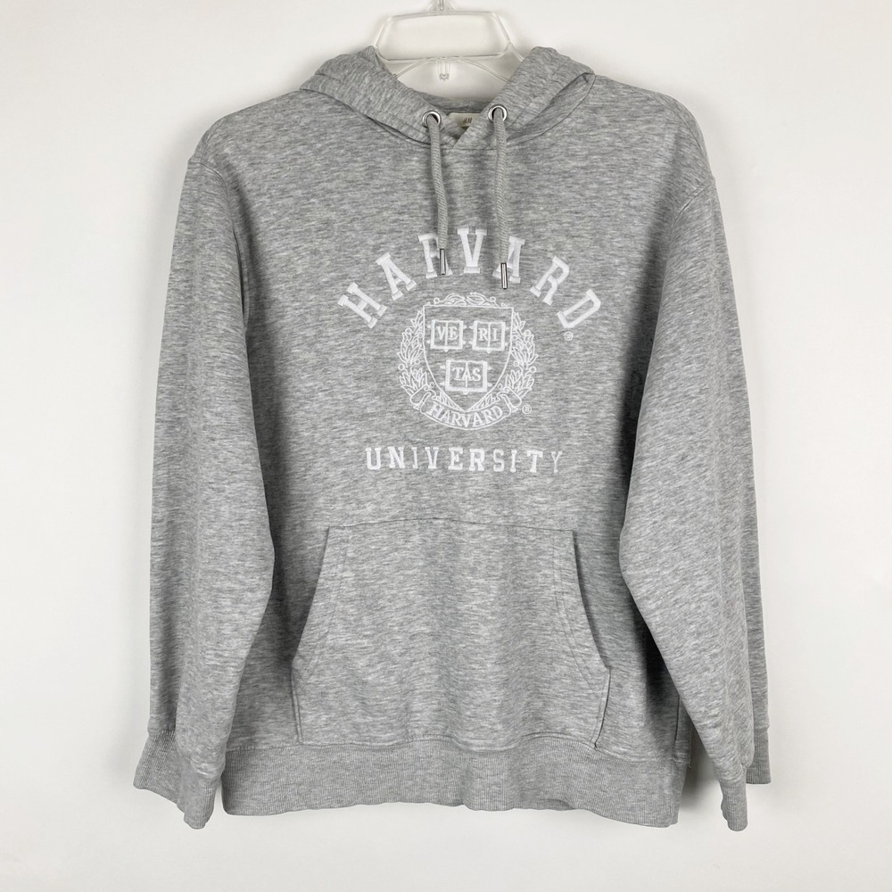 H&M Harvard University Hoodie Women XS Gray Collegiate Graphic Sweatshirt